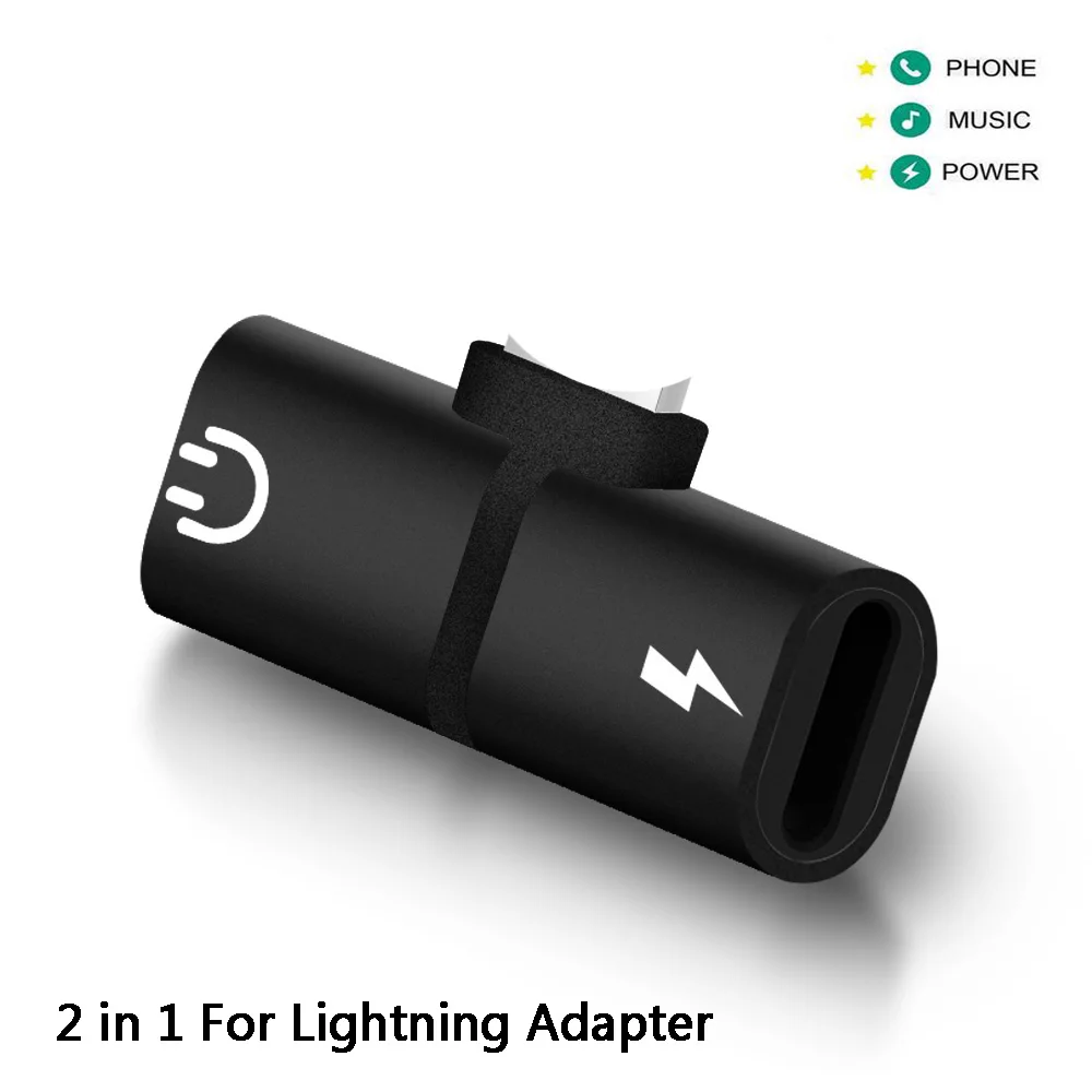 2 в 1 для Lightning адаптер зарядное устройство аудио наушники сплиттер OTG конвертер