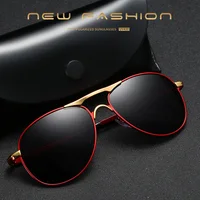 Lunettes de soleil de luxe pour homme et femme, style rétro, pour la conduite et la pêche, de marque, en métal, pour homme 2