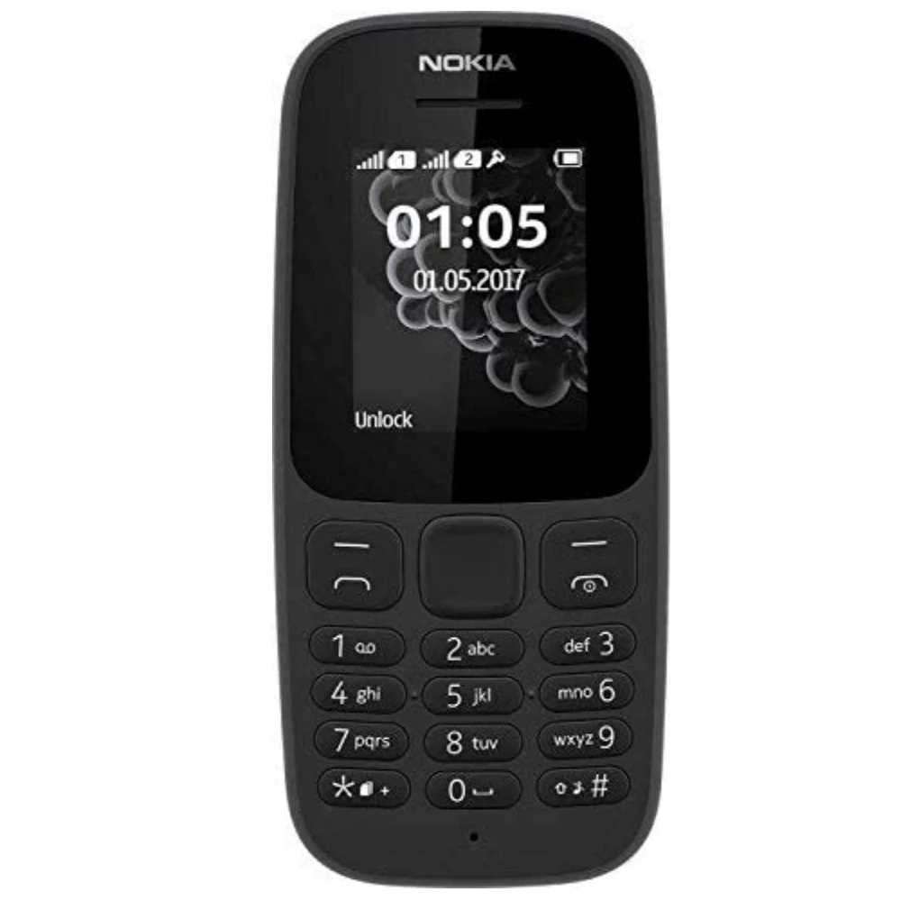 Venta caliente Smartphone Nokia 105 telelono movi dual SIM ergonomico 15 horas conversacion 1,8" pantalla DolGYyVAW8e