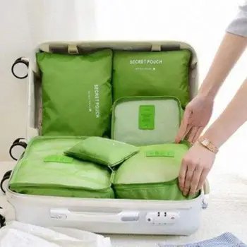 

6pcs/set Travel Bag Luggage Packing Waterproof Closet Underwear Shoes Wardrobe Luggage Pouch Travel Storage Bag Organizer