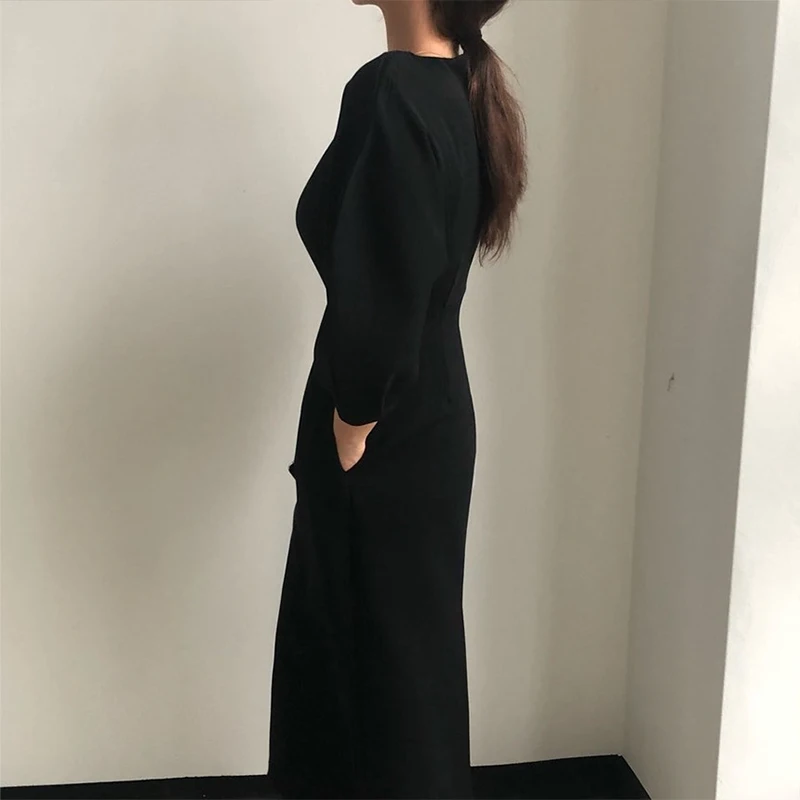 Spring New Elegant Office Ladies Bodycon Dress Fashion Sexy Solid Color Dress Women Slim Midi Dress Vestidos OL Clothes
