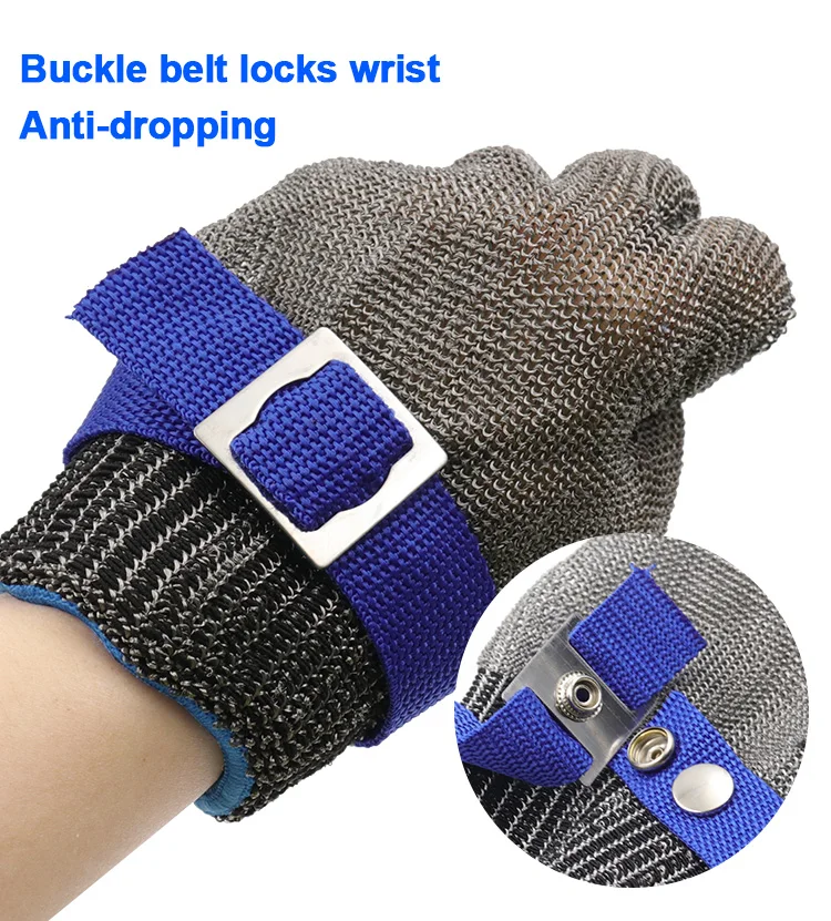 316 Stainless Steel Mesh Protective Glove Anti-Cut Knife Resistant for Kitchen Butcher Working