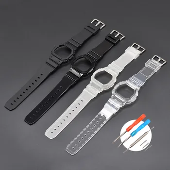 

Rubber Watc Case for Casio G-Shock DW-5600 GW-M5610 G-5600 G-5000 Replacement Transparent Watchband Bracelet Strap Accessories