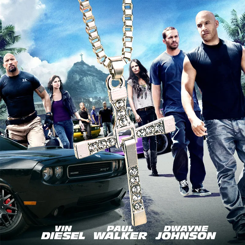 Megin Fast And Furious 6 7 8 Hard Gas Actor Hip Hop Dominic Toretto Collana A Catena Con Ciondolo Croce Per Uomo Amico Regalo Gioielli Go