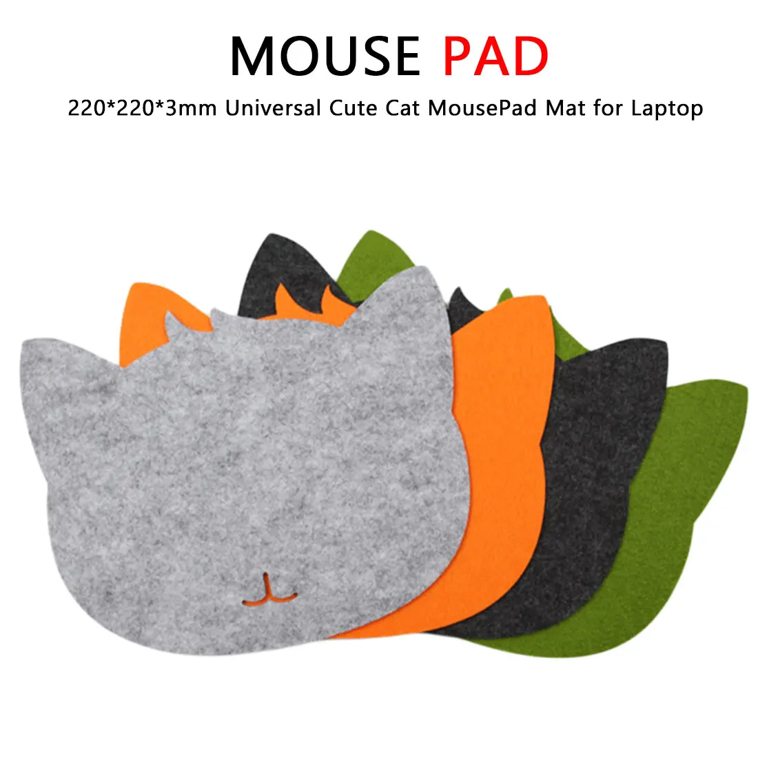 Optical Trackball PC Thicken Mouse Pad Felt Cloth 220*220*3mm Universal Cute Cat MousePad Mat for Laptop Computer Tablet | Компьютеры и