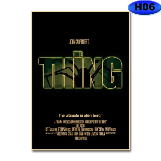 Retro Kraft Paper Movie Posters Classic Horror Movie The Thing Poster Home Decor Living Room Bar Cafe Art Painting Wall Sticker H06
