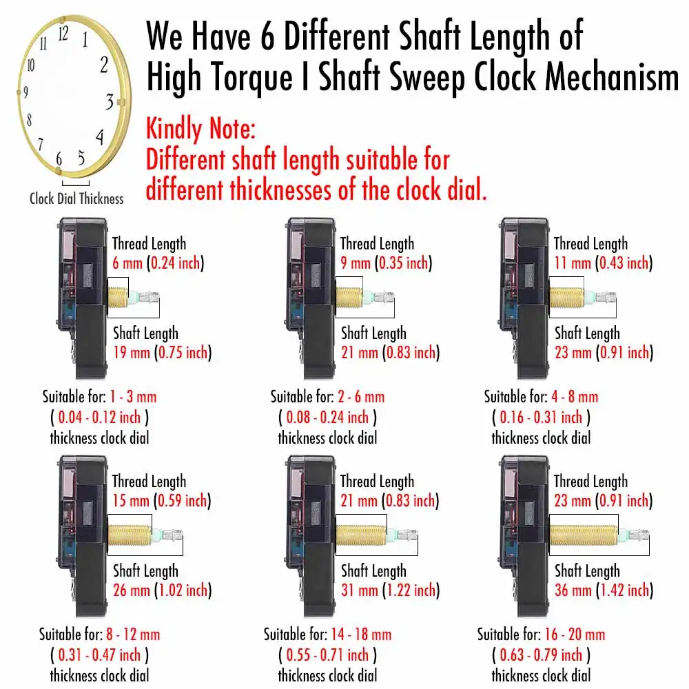 MCDFL I Shaft High Torque Clock Mechanism Silent for Large 3d Timepiece Wall Watches Long Spindle Quartz Movement Clockwork 227S