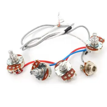 

1 Set Wiring Harness 2v2t Jack 500k Pots for Gibs Replacement LP Electric Guitar complete circuit assembly 4 large potentiometer