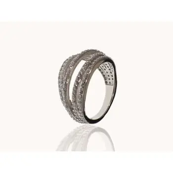 

Sterling silver ring with 5 strands of zirconia