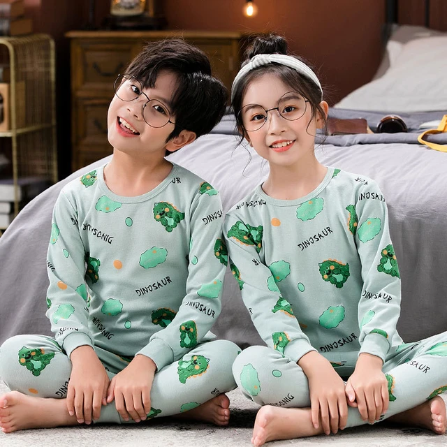 Ensembles de pyjamas en coton pour garçons et filles, vêtements de nuit d' hiver pour enfants, vêtements d'intérieur pour enfants, pyjamas pour  adolescents de 9 à 19 ans - AliExpress