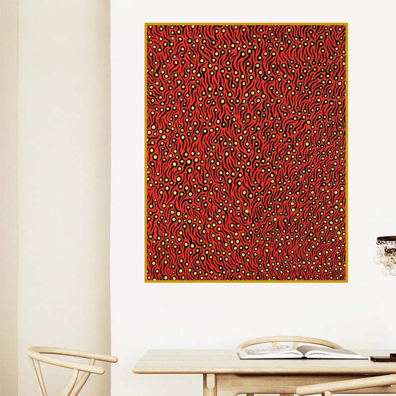 Yayoi Kusama красный Головастик абстрактная картина настенная живопись домашняя декоративная художественная картина Печать на холсте Печать настенная живопись