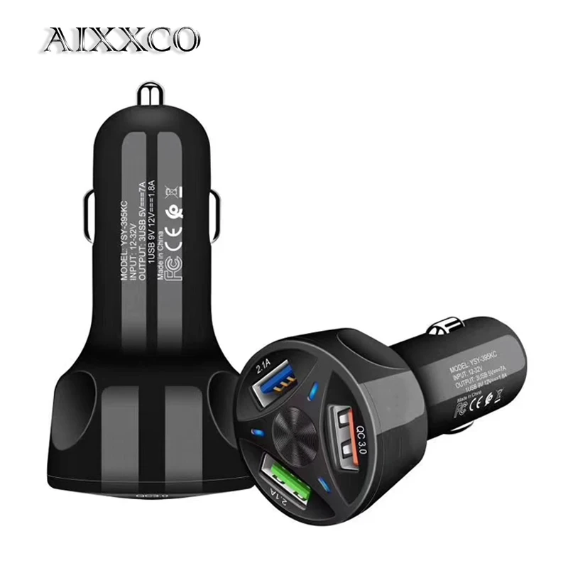 AIXXCO 3 порта USB Автомобильное зарядное устройство Quick Charge 3,0 Быстрая автомобильная прикуриватель для samsung huawei Xiaomi iphone автомобильное зарядное устройство QC 3,0