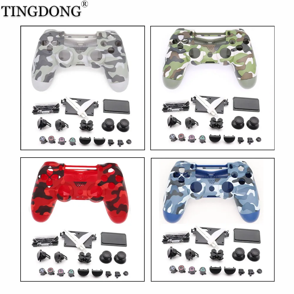 

PS4 Full Housing Controller Shell Case Cover Mod Kit buttons For Playstation 4 PS4 Pro Slim V2 JDS 040 JDM-040 Camouflage Camo