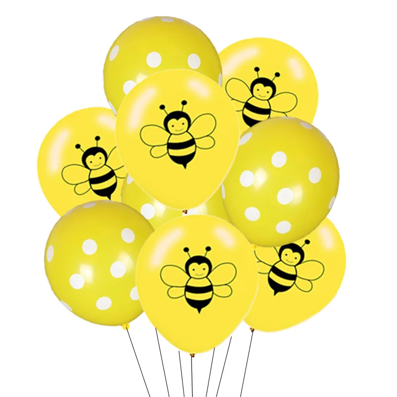 Воздушные шары с Днем пчелы Bumble Bee тематический счастливый плакат "с днем рождения" медовая пчела вечерние украшения торт Топпер детский душ вечерние принадлежности - Цвет: 10pc balloon set 2