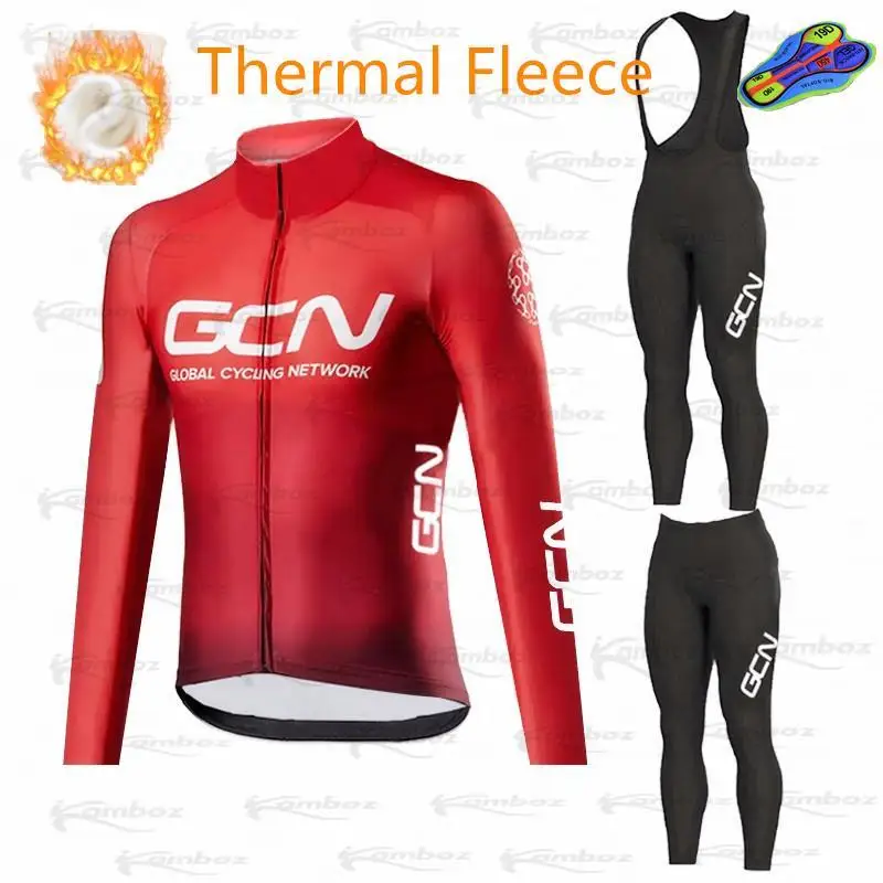 Новинка 2021 зимний флисовый комплект из Джерси для велоспорта GCN велосипедная