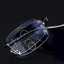 Прогрессивные многофокальные очки для чтения для мужчин и женщин, анти-синий светильник, складные очки для дальней дальности, складные очки