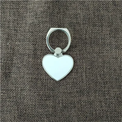 Silver Heart 12 шт./партия, металлический палец, кольцо, мобильный телефон, смартфон, подставка, держатель для сублимации, чернила, передача печати - Цвет: Silver Heart