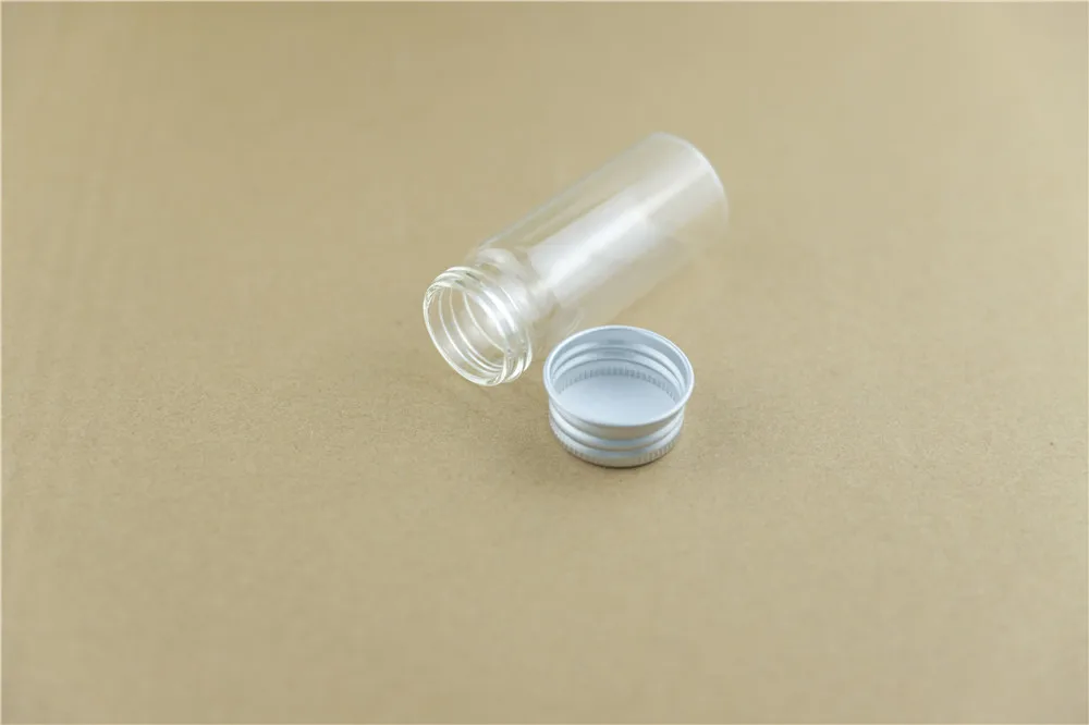 24PCS 30mm 30ml Cute Small Glass Bottles Aluminum Caps Glass Tiny Jars Vials Transparent Glass Containers Perfume Bottles (3)