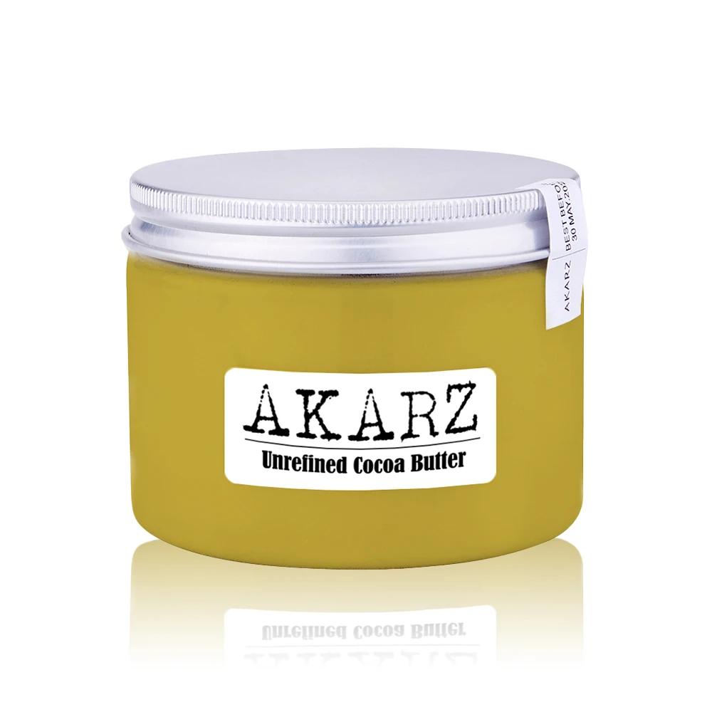 AKARZ brand Unrefined Cocoa butter high-quality origin Ivory Coast Yellow solid Skin face care Cosmetic raw materials base oil