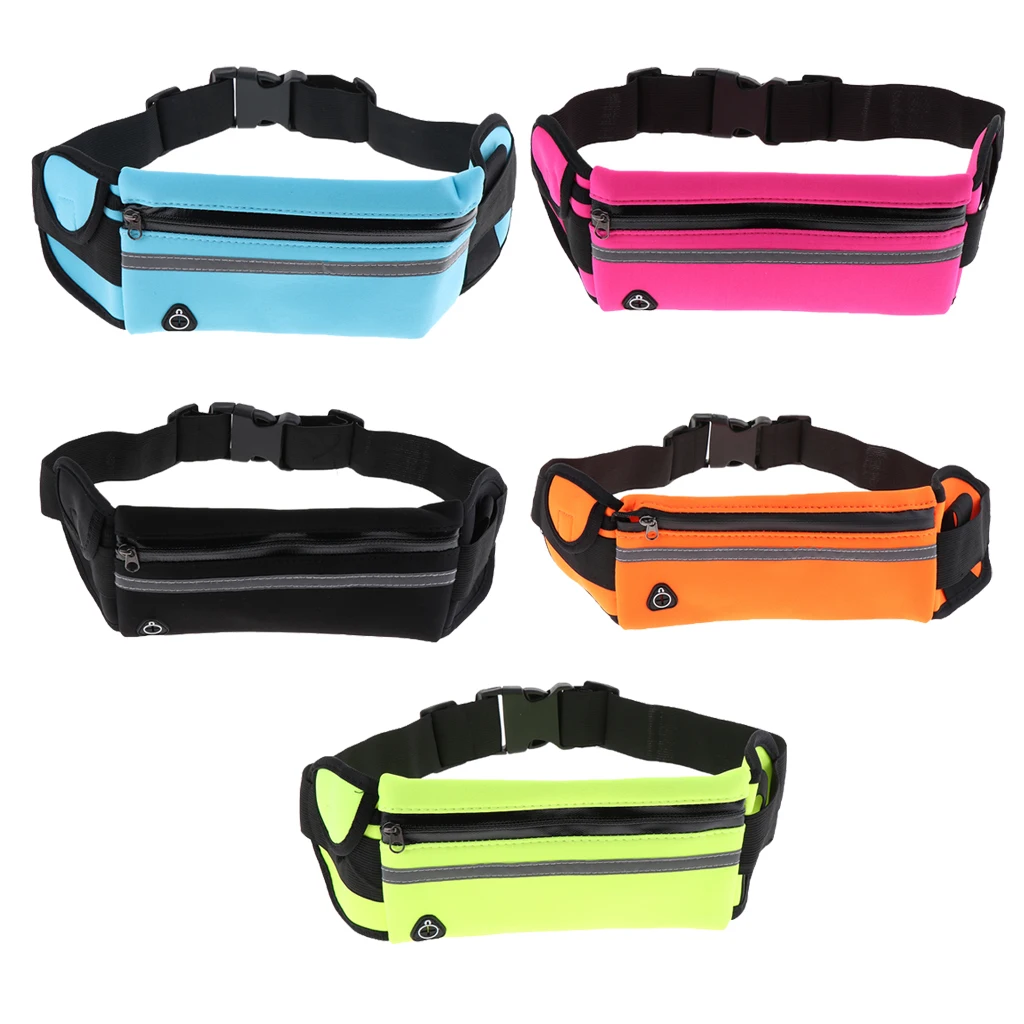 Reflect Running Belt Jogging Cycling Waist Pouch Bag W/ Water Bottle Holder Running Bags for Outdoor Sports