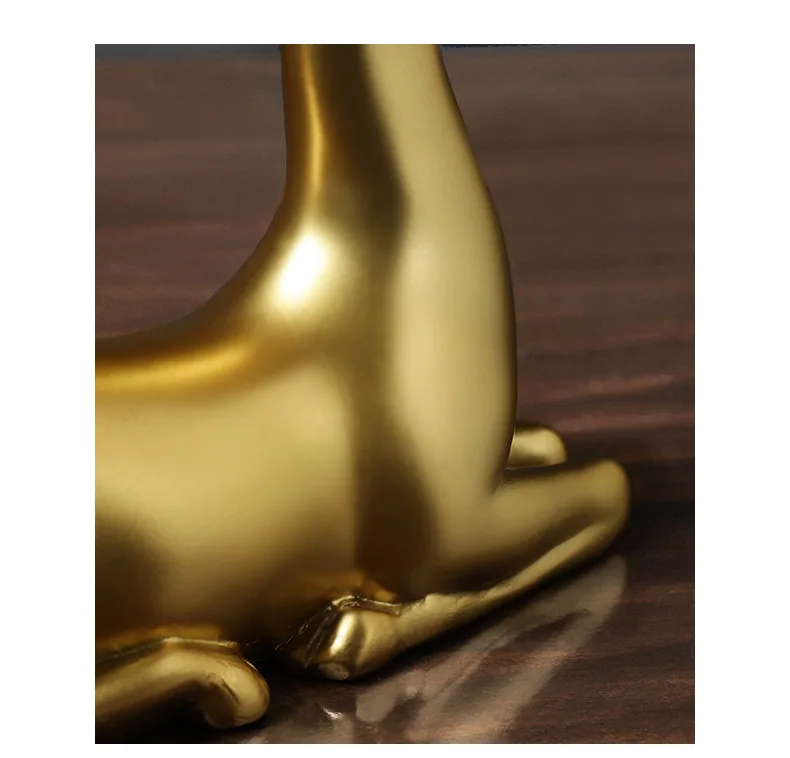 Golden Deer Resin Crafts Animal Ornaments Lovers Deer 2 Pcs 18 Golden Deer Resin Crafts Animal Ornaments Lovers Deer 2 Pcs