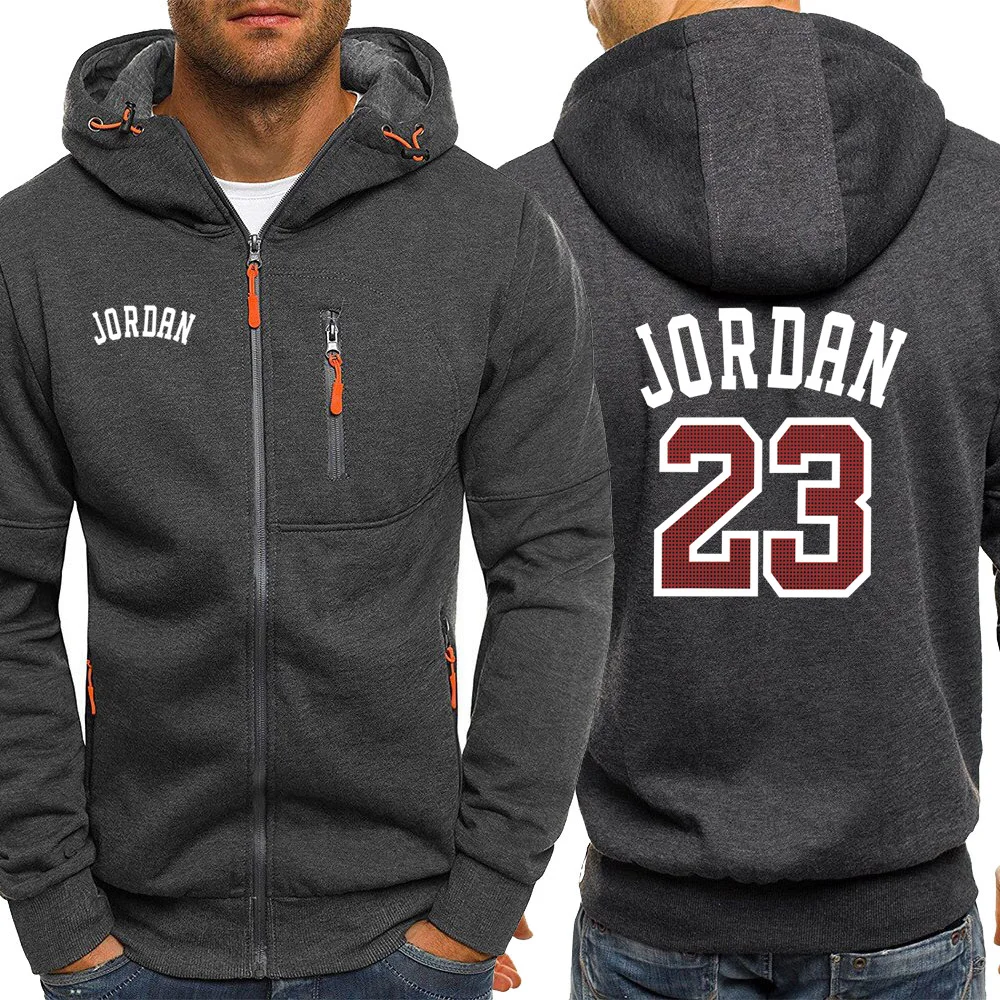 Jordan 23 мужские куртки на молнии мужской брендовый спортивный костюм хипстерские пальто Осенняя флисовая Спортивная одежда Мужская Повседневная Толстовка с капюшоном - Цвет: dark gray6