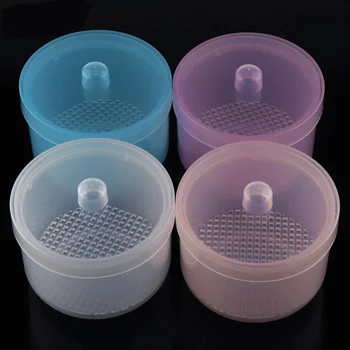 

4 Color Nail Sterilization Storage Box Drill Cleaning Sterilizer Grinding Head Manicure Tool Round Cleaning Box