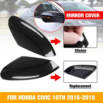 

Replacement / Sticker Carbon Fiber Style Rear View Side Mirror Cover ABS Rear Wing Caps Fit for Honda for Civic 10th 2016-2018