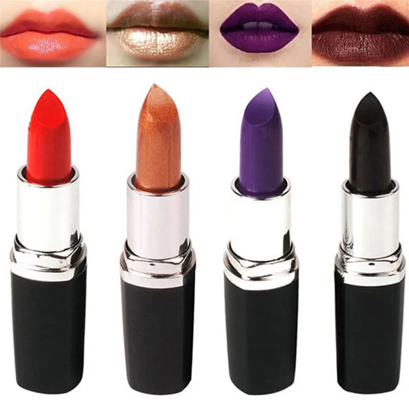 

6 Colors Matte Lipstick Vampire Style Women Lip Makeup Velvet Mate Lipstick Long Lasting Waterproof Red Purple Black Lipsticks