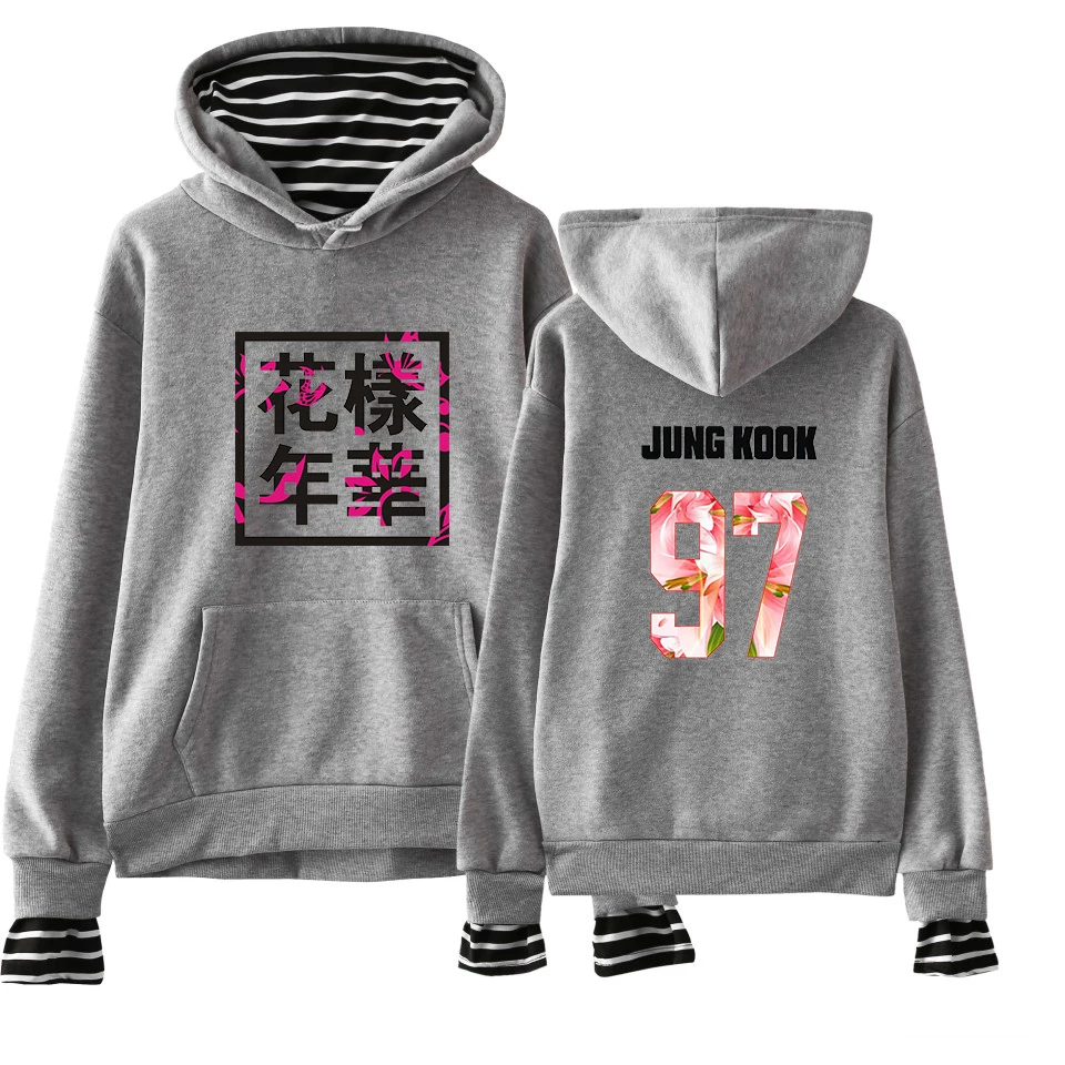 Хип хоп Harajuku одежда Bangtan Boys 2019 JUNG KOOK JIN V пуловер Кепка поддельные толстовки из двух