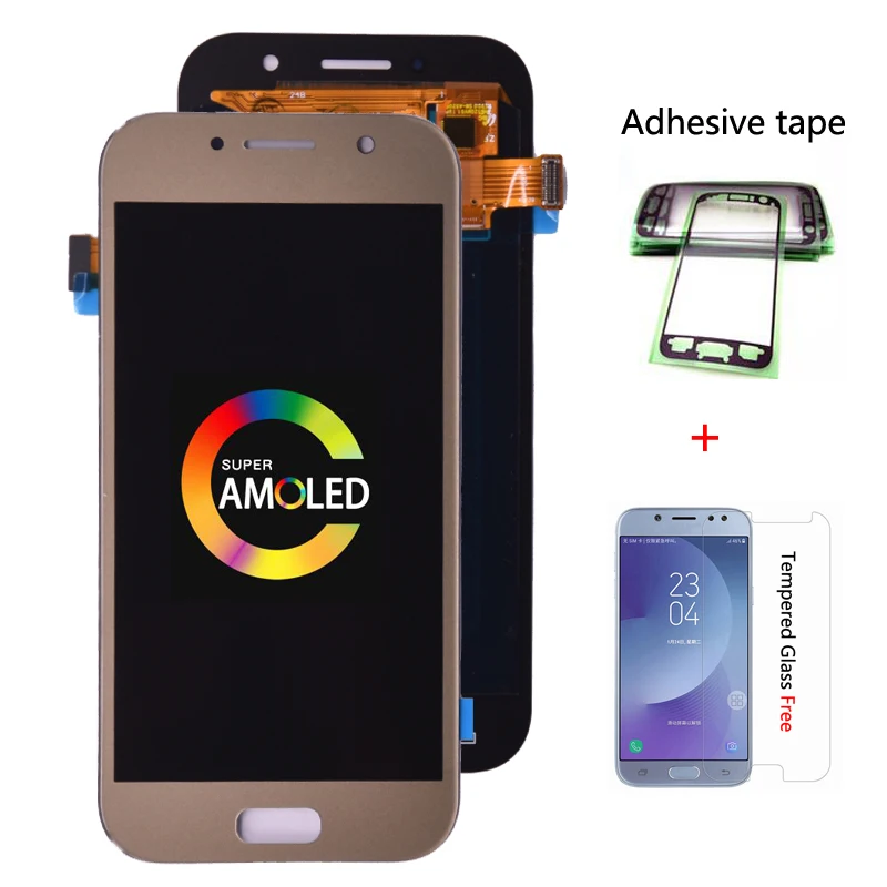 Супер Amoled для Samsung Galaxy A5 2017 A520 A520F A520K ЖК дисплей с кодирующий преобразователь
