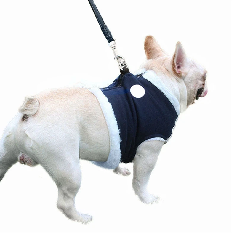 Dog Collar Harnesses Plus Warm Chest Back Pet Clothes Traction Pet Dog Outdoor Walking Warm Simple Fashion Winter Collars