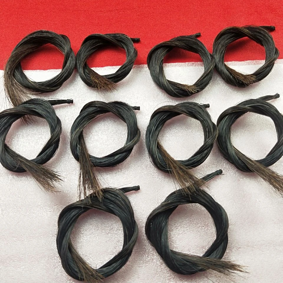Black horsetail hair violin bow hair cello bow hair double bass Bow