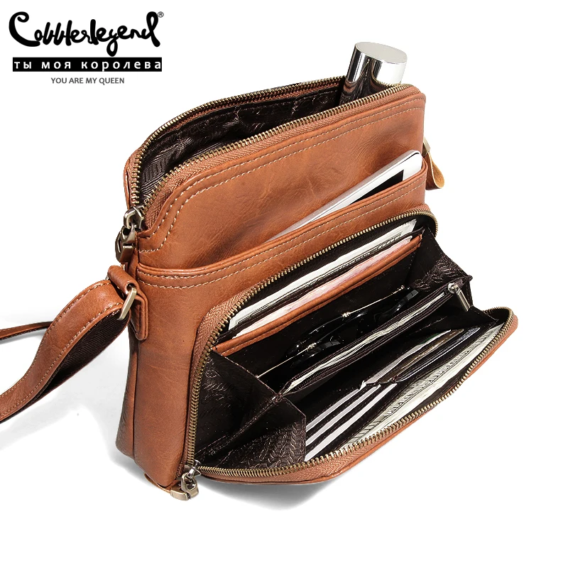 

Cobbler Legend Multi-Layer Shoulder Bags for Women Luxury Designer Handbag Brand Vintage PU Leather Crossbody Messenger Bags