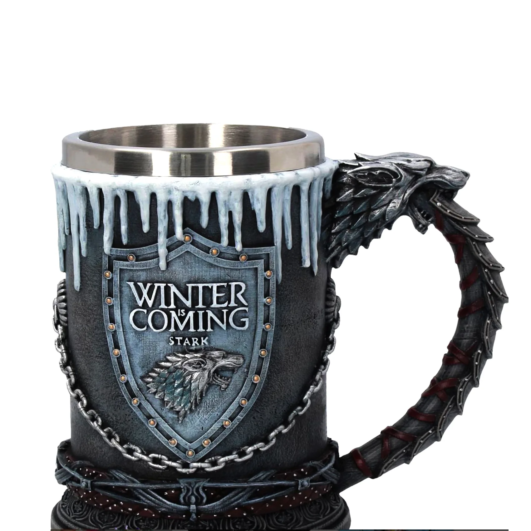 Игра ThronesGourde средневековый Кубок Викинг пиво Викинг рог для напитков украшение на Хэллоуин Череп Кубок кофе чашка из нержавеющей стали