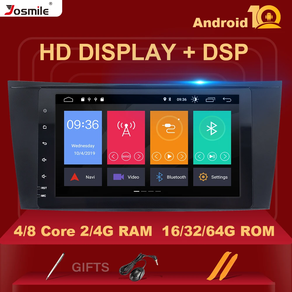 2Din DSP 4G RAM Android 10 автомобильный радиоприемник для Mercedes Benz E-class W211 E200 E220 E300 E350 E240 E270 CLS