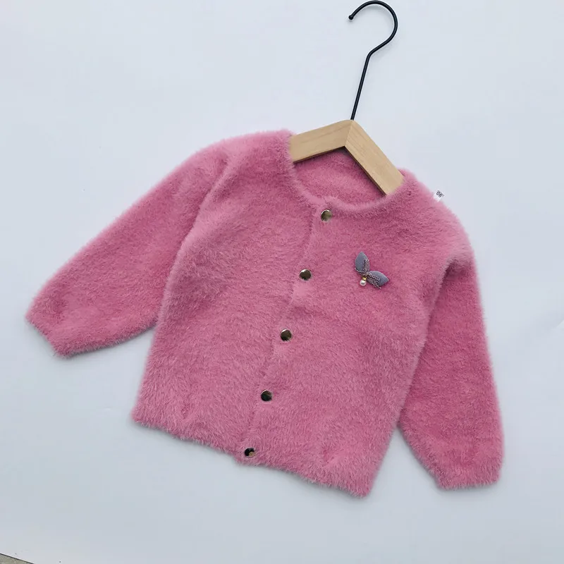 MY008 PINK Свитер для девочек, новинка года, модные стильные детские пальто для детей от 3 до 8 лет - Цвет: MY008 PINK