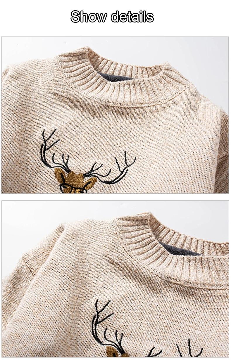 mens christmas sweater Men Sweater Deer Pattern Crew Neck Sweaters Men Autumn Fashion Tops Casual Pullovers Sweater Outwear Clothing 2021 Fall New commando sweater