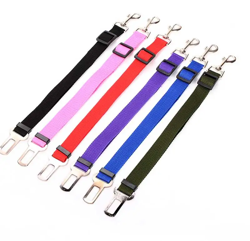 Adjustable leather belt dog cat car seat belt car seat belt magic clip pet supplies seat belt safety lever traction collar best Dog Collars