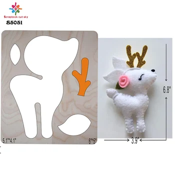 

Christmas white deer-- die cutting & Wooden dies fit Scrabooking