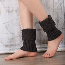 Женские вязаные носки для обуви с манжетами, вязаные женские зимние носки под сапоги, теплые гетры