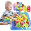 25-67pcs Boys Girls Magnetic Fishing Toy set suit with Inflatable Pool Net Fishing Ducks Swimming Pool Water Toys for Kids 1