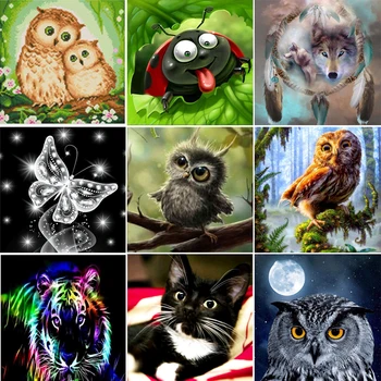 

DIY Round Drill Diamond Painting Animal Embroidery Cross Stitch Home Decor Bird Arts scenery Decoration Gift Diamond Mosaic