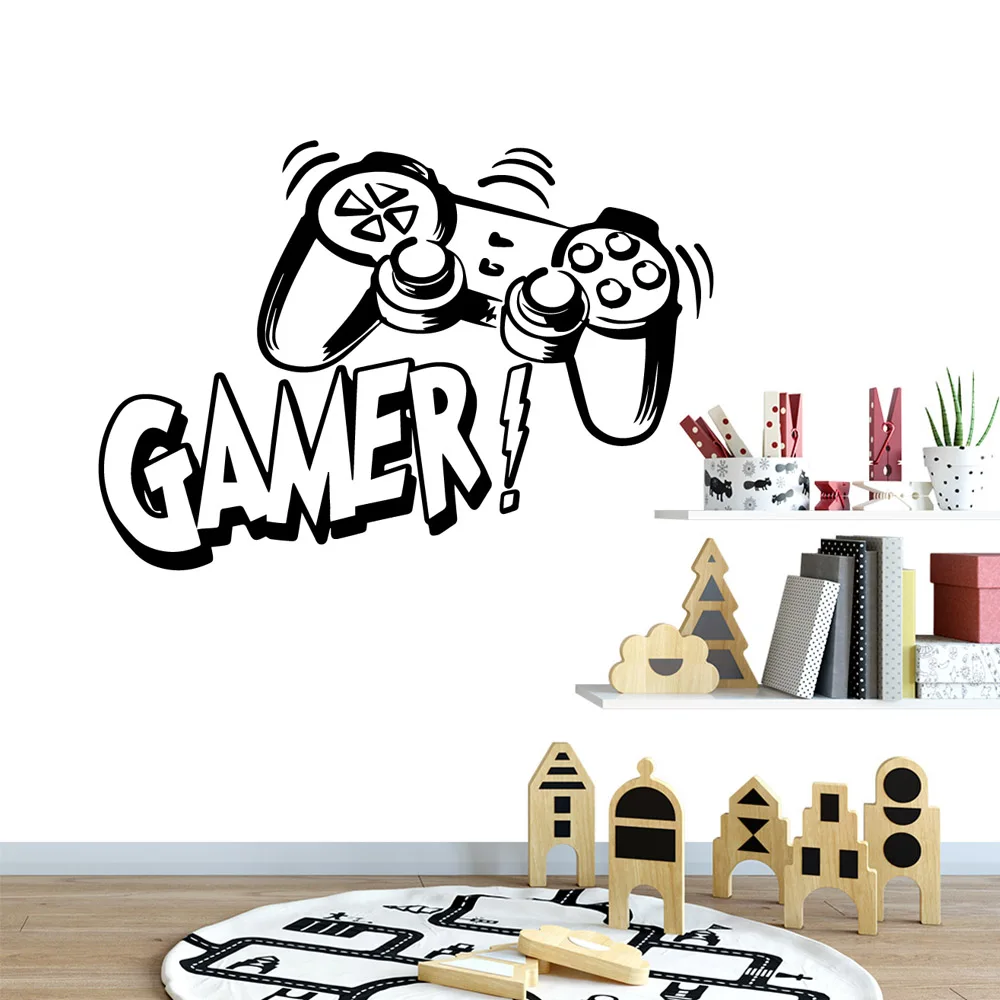 Cute Gamers Wall Stickers Wallpaper Gamer Decals For Child Room Vinyl