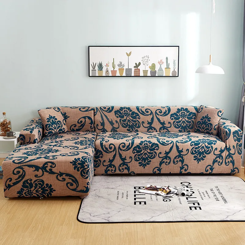 

Yaapeet 1pc Geometric Printed Sofa Cover Elastic Cartoon Slipcovers Luxury Retro Sofa Towel Seat1/2/3/4 Without Pillowcase
