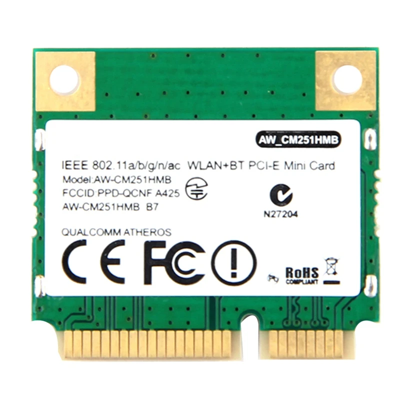 Беспроводной-Ac двухдиапазонный для Qualcomm Atheros Qca9377 Aw-Cm251Hmb Mini Pci-E Wifi карта 433 Мбит/с Bt4.1 802.11Ac лучше Intel 3160