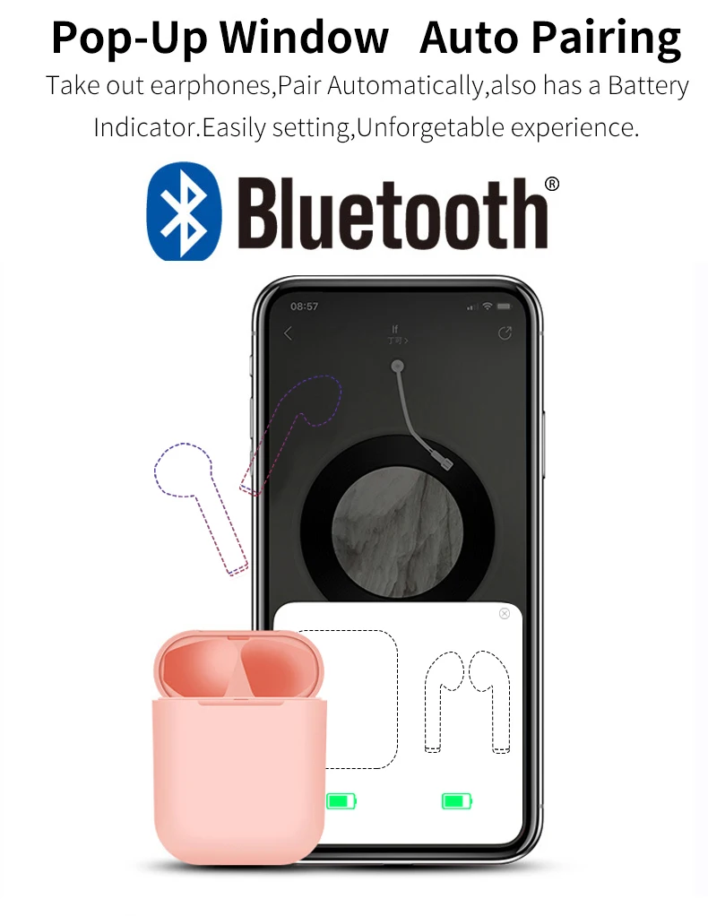 I12 TWS Bluetooth 5,0 наушники сенсорные беспроводные наушники в стручках 12 стерео игровая гарнитура для iphone huawei Xiaomi наушники