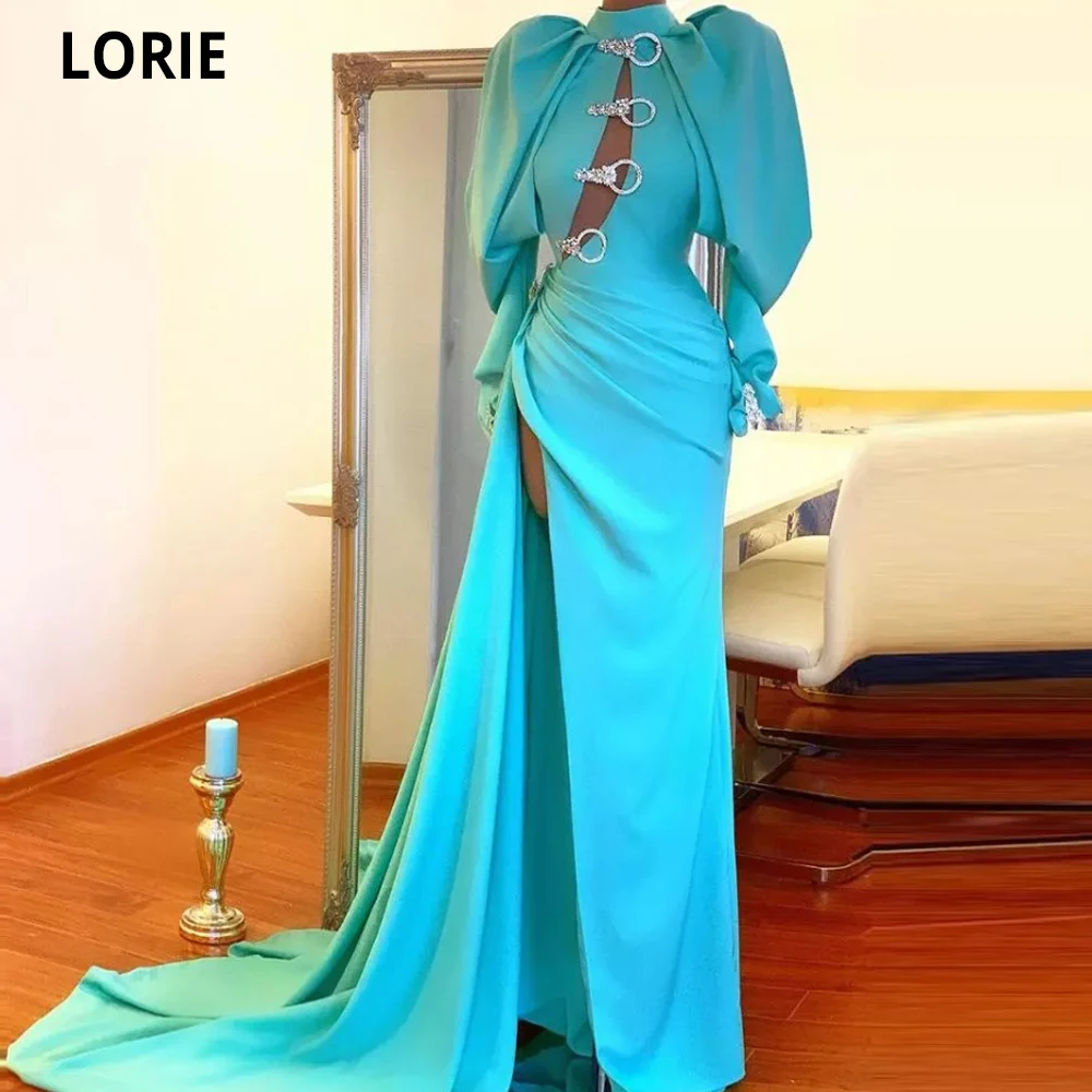 

LORIE реальное фото на одно плечо атласные бусины Вечерние платья Формальные Выпускные вечерние платья с разрезом высокая горловина женские наряды 2021