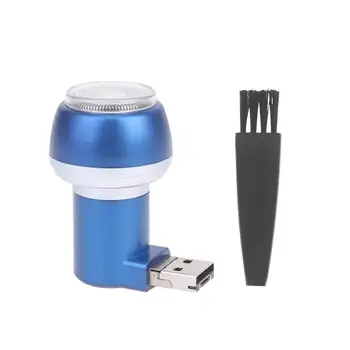 

Portable Electric Razor Travel Mobile Phone Shaver Hair Beard Remover Shaving Device USB and Micro USB Interface (Blue)