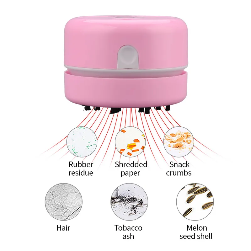 Мини пылесос настольный бытовой беспроводной с поворотом на 360 градусов и USB